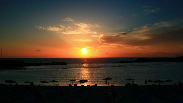 Gran Canaria Sonnenuntergang am Strand - Zoom