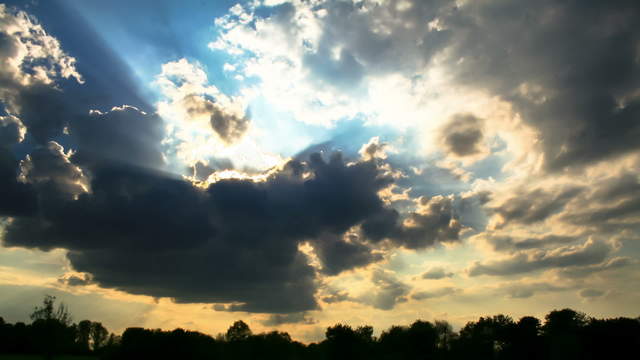 Sonnenuntergang im Park