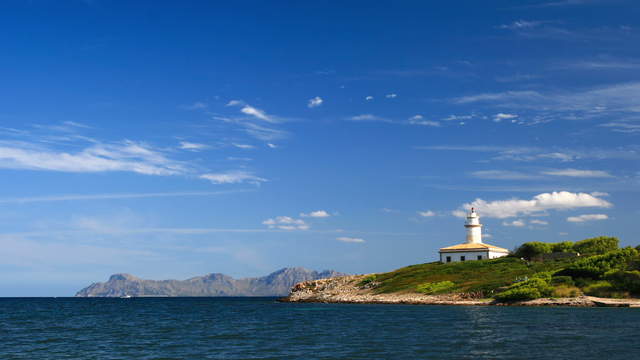 Alcanada Leuchtturm, Alcudia, Mallorca, Balearen, Totale