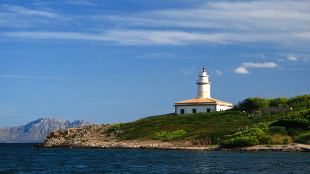 Alcanada Leuchtturm, Alcudia, Mallorca, Balearen, Zoom