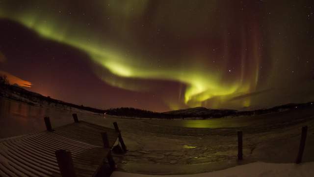 Aurora Borealis bei Takvannet, Norwegen