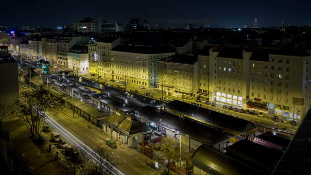 Sonnenaufgang Wien Naschmarkt – Schwenk