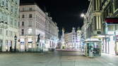 Zeitraffer - Graben und Stephansdom Wien bei Nacht – Hyperlapse