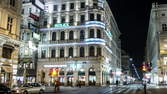 Zeitraffer - Kärntner Straße in Wien bei Nacht – Hyperlapse mit Schwenk