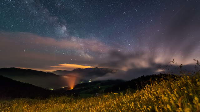 Zeitraffer Sternenhimmel mit Milchstrasse 