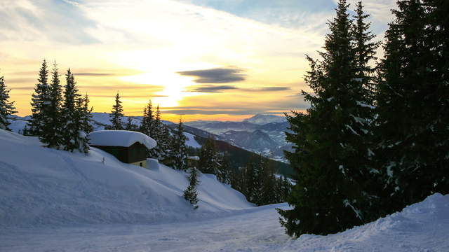 Sonnenuntergang in den Alpen