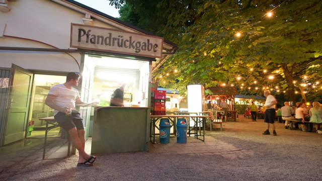 Biergarten Pfandrückgabe