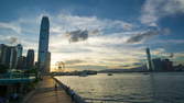 Zeitraffer - Sonnenuntergang im Tamar Park, Hong Kong, China 添馬公園日落