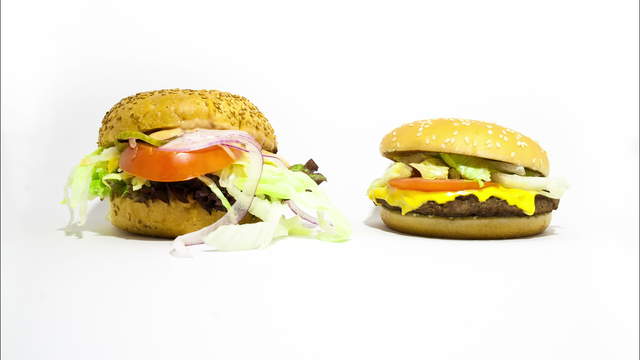 Zwei Hamburger vergammeln 4K Video