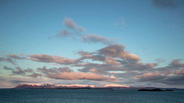 Nordküste Island Rote Wolken
