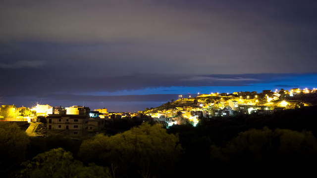 Sizilien - Bergdorf in die Nacht