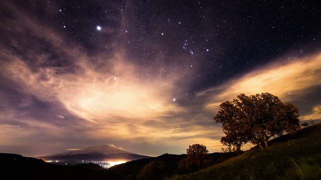 Sternenhimmel am Ätna UHD Zeitraffer Video Sizilien