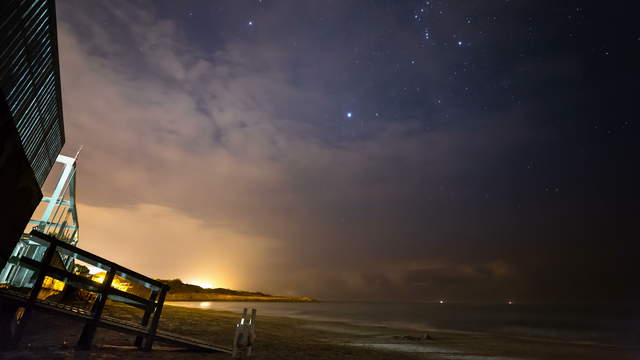 Strand Nachthimmel mit Sternen