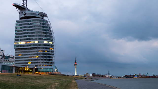 6K, 4K Zeitraffer Bremerhaven Tag-Nacht