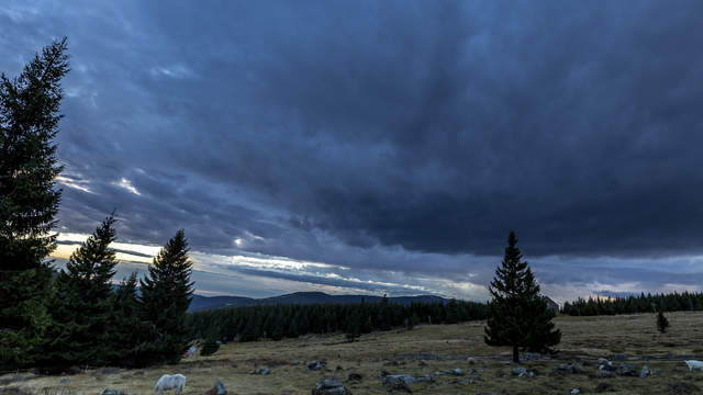 Blaue Stunde im Riesengebirge