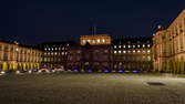 Zeitraffer - Mannheim Hyperlapse 4K - Mannheimer Schloss seitlich von Abend zu Nacht