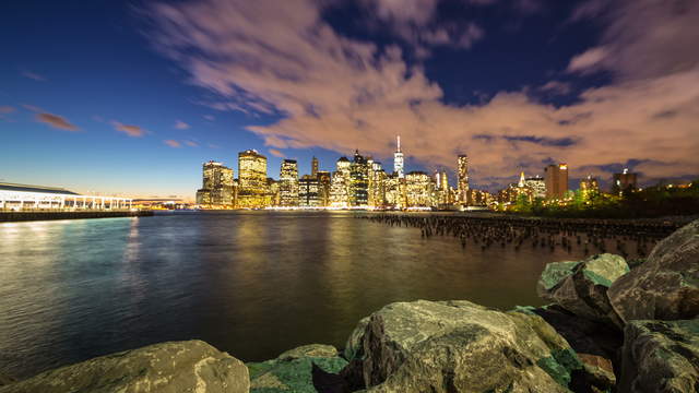 Brookly Bridge Park Abenddämmerung