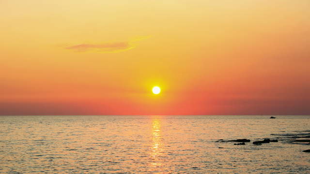 Sonnenuntergang am Meer Close-Up