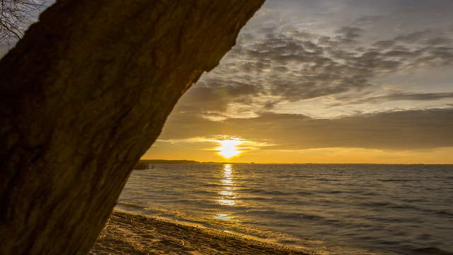 Sonnenuntergang am Achterwasser 