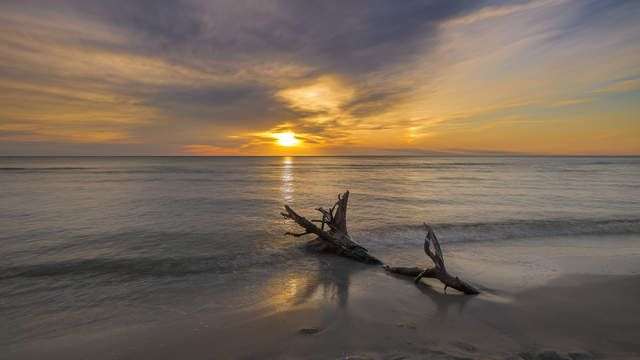 Sonnenuntergang am Darßer Weststrand