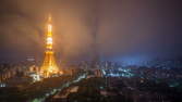 Zeitraffer - Tokio Tower Weitwinkel