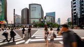 Zeitraffer - Kreuzung mit Zebrastreifen Tokio