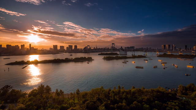 Tokio Odaiba Marine Park Tag-Nacht タイムラプス