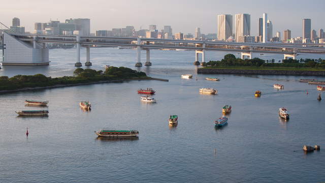 Odaiba Marine Park Abenddämmerung