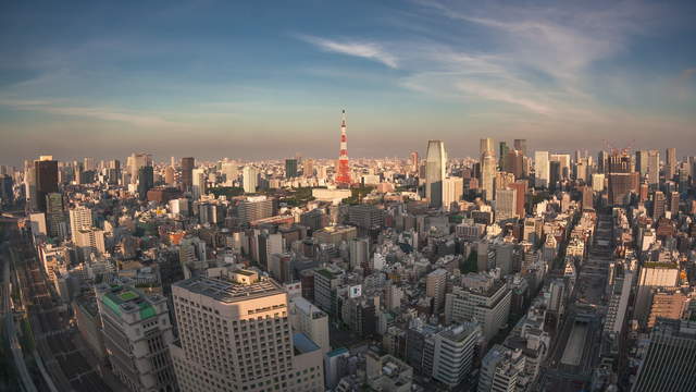 Sonnenaufgang bis Nacht - Tokyo Skyline mit Tokyo Tower