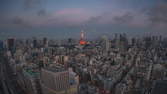 Zeitraffer - Tokio Skyline Sonnenaufgang