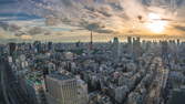 Zeitraffer - Tokio Skyline Sonnenuntergang