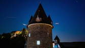Zeitraffer - Burg Stahleck Bacharach Nachts Sternenhimmel